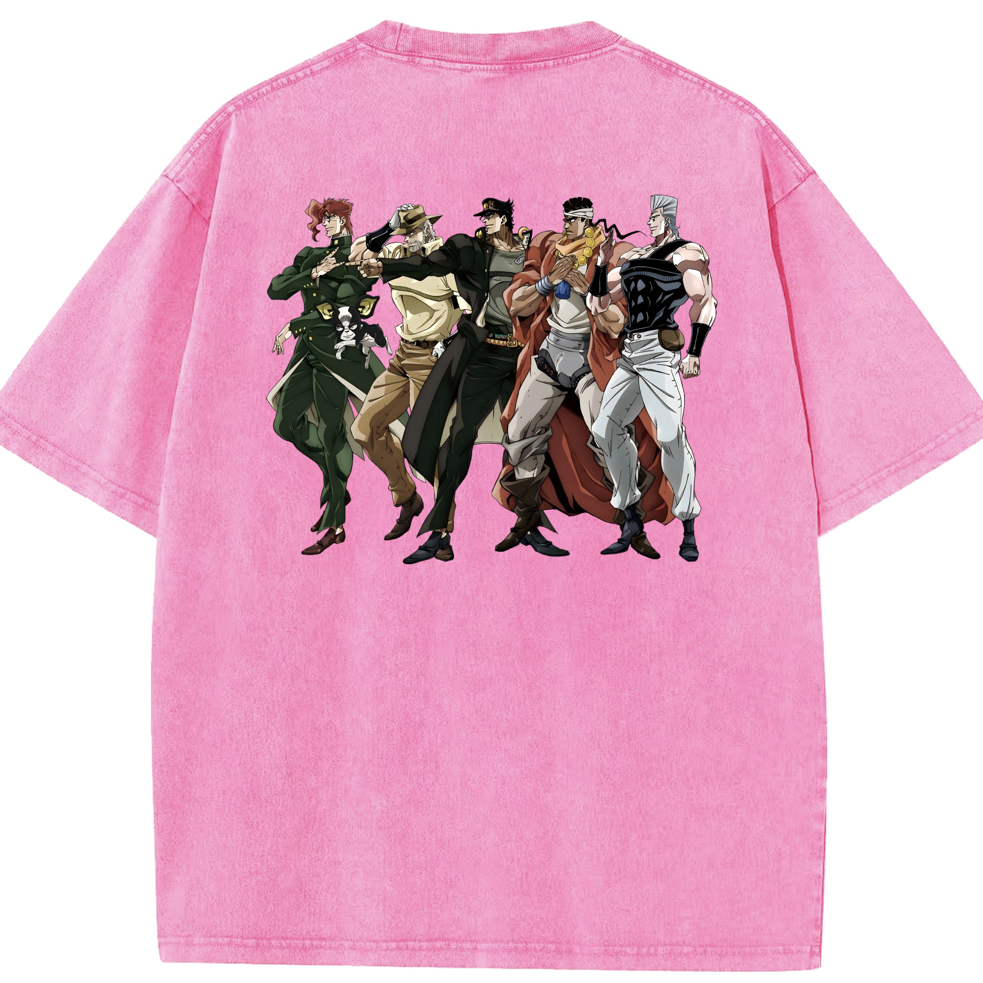 （画像用） ジョジョの奇妙な冒険 JoJo's Bizarre Adventure 綿100% ヴィンテージ風 半袖Tシャツ（背面プリント）